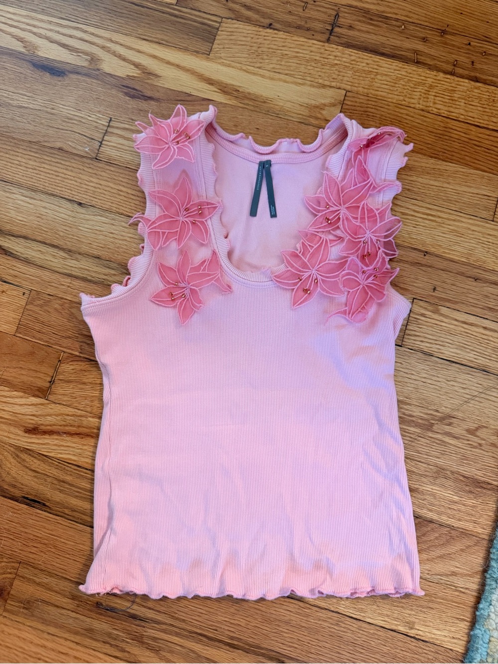 Anthropologie Pink Floral Tank